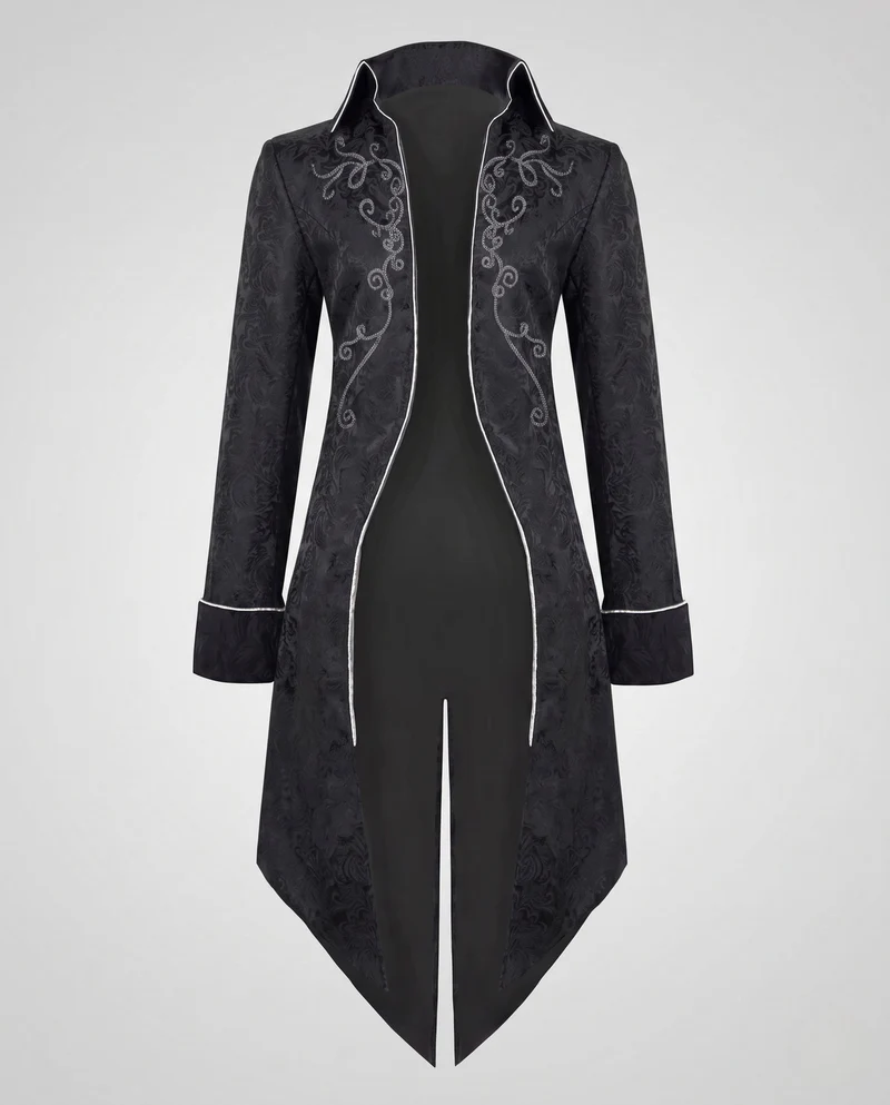 Damen Eleganter Langmantel mit kunstvollen Verzierungen Drune