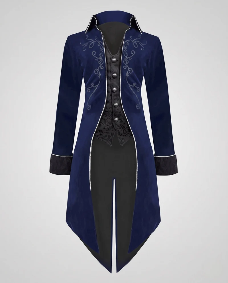 Damen Eleganter Langmantel mit kunstvollen Verzierungen Drune