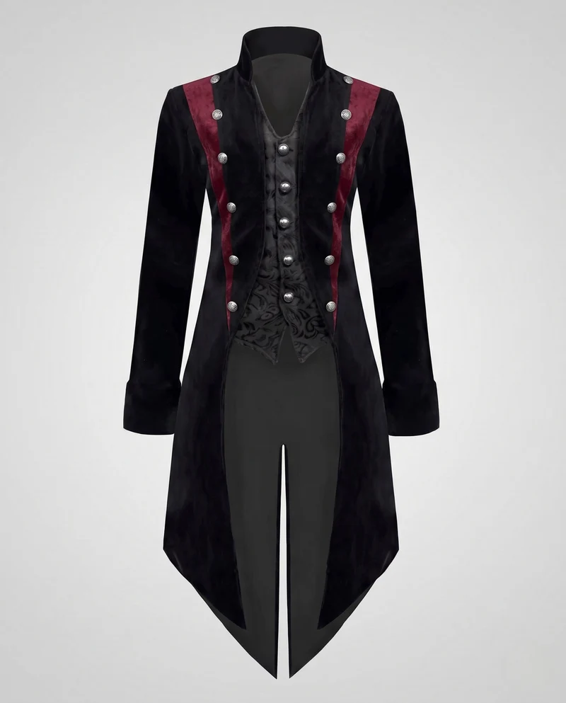 Damen Eleganter Langmantel mit kunstvollen Verzierungen Drune