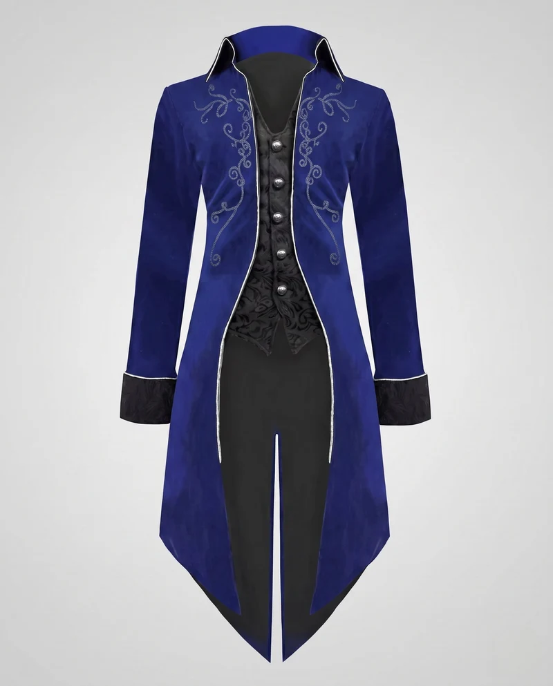 Damen Eleganter Langmantel mit kunstvollen Verzierungen Drune