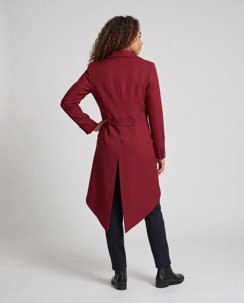Damen Eleganter Mantel mit überlappendem Schößchen und hochwertiger Weste Drune