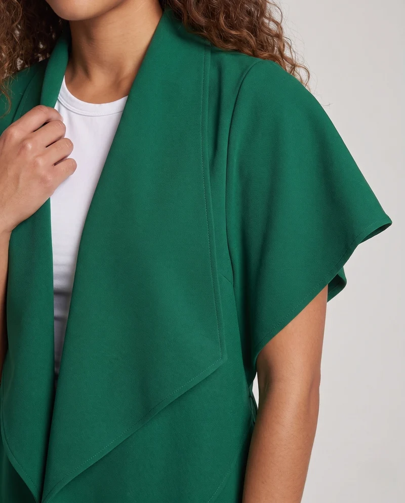 Damen eleganter Wickelumhang aus fließendem Stoff Drune