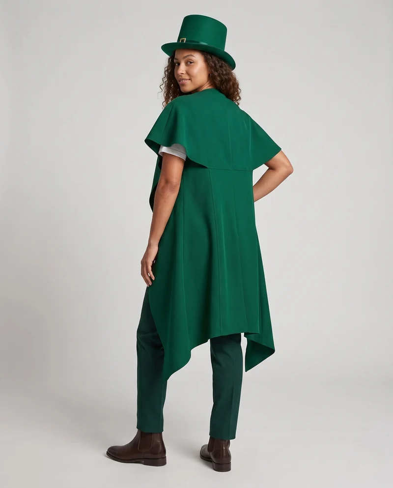 Damen eleganter Wickelumhang aus fließendem Stoff Drune