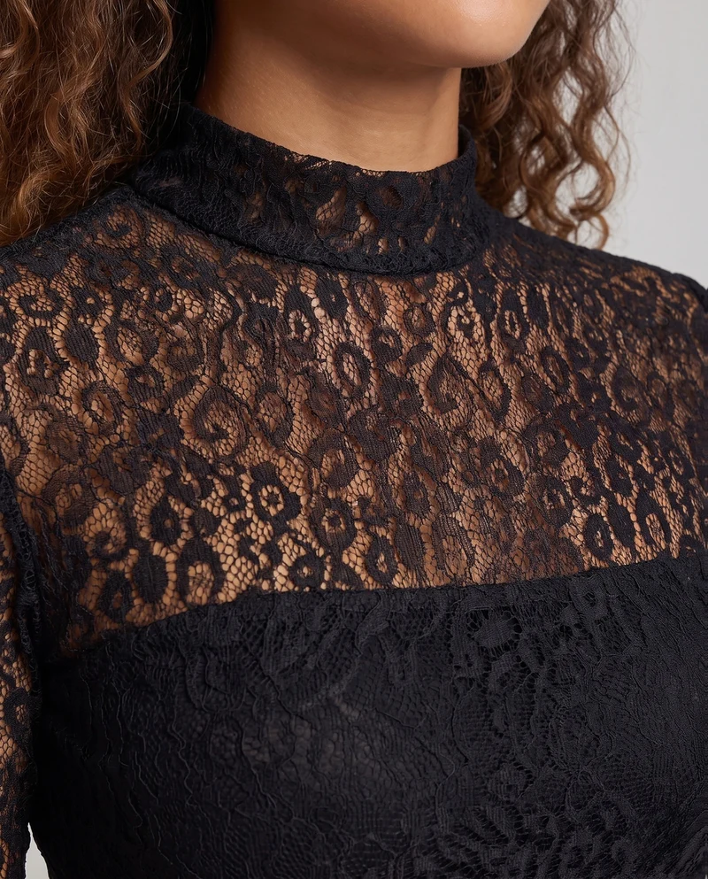 Damen Elegantes Abendkleid mit transparenten Ärmeln und weichem Rock Drune