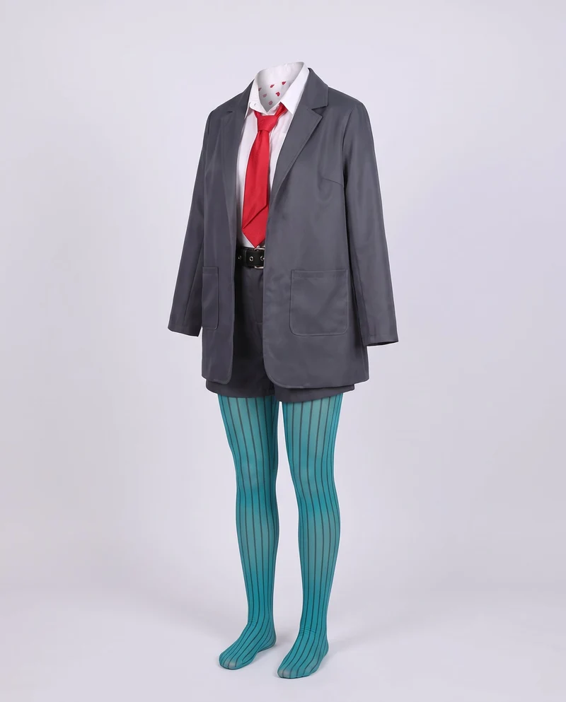 Damen elegantes Anzug-Kostümset mit Blazer, Krawatte und kurzen Hosen Drune