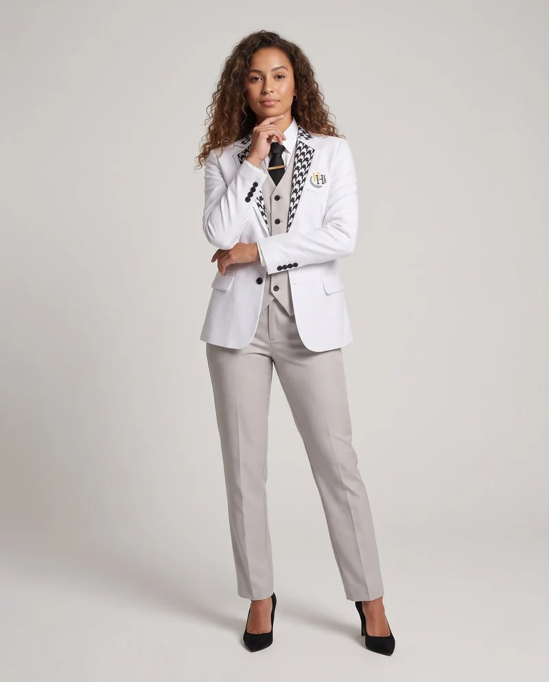 Damen Elegantes Blazer-Outfit mit integriertem Hoodie und schmaler Hose Drune