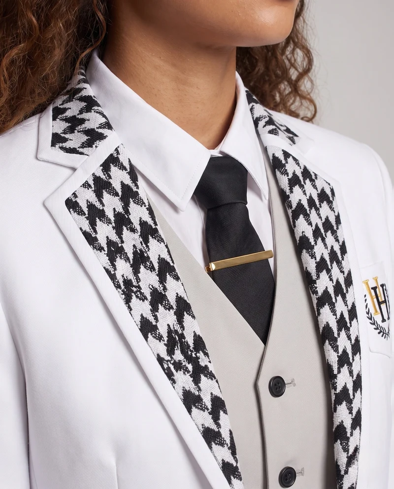 Damen Elegantes Blazer-Outfit mit integriertem Hoodie und schmaler Hose Drune