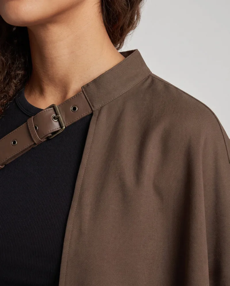 Damen elegantes Cape mit dekorativem Saum Drune