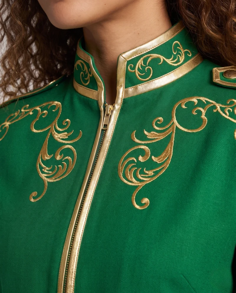Damen festlicher Anzugjacke mit goldenen Details Drune