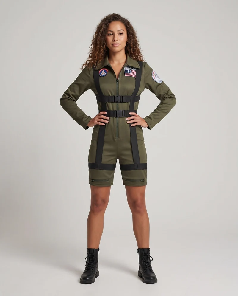 Damen Fliegeroverall mit praktischen Taschen und verstellbaren Trägern Drune