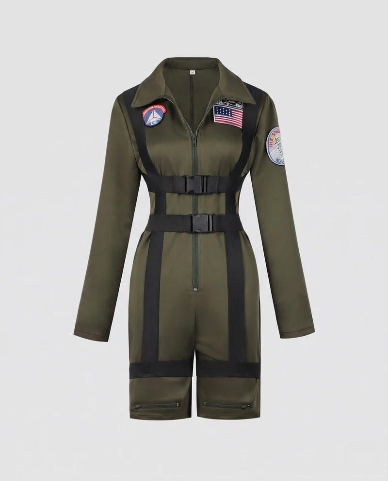 Damen Fliegeroverall mit praktischen Taschen und verstellbaren Trägern Drune