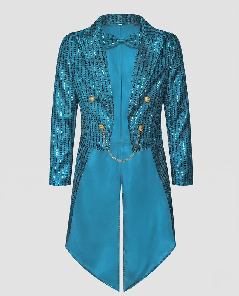 Damen glamouröser Seidenmantel mit auffälligem Pailletten-Design Drune