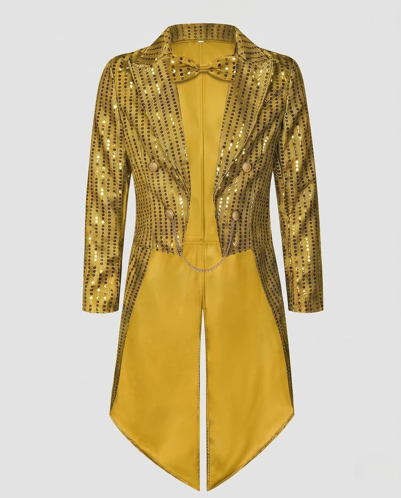 Damen glamouröser Seidenmantel mit auffälligem Pailletten-Design Drune