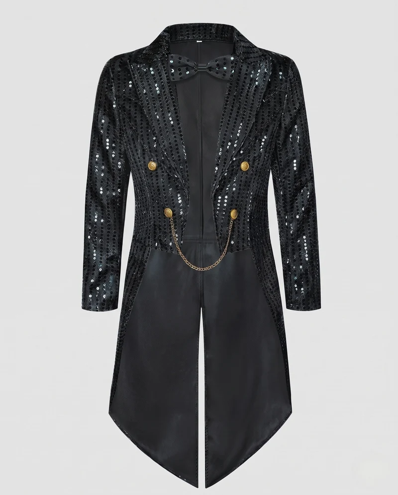 Damen glamouröser Seidenmantel mit auffälligem Pailletten-Design Drune