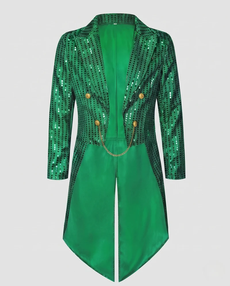 Damen glamouröser Seidenmantel mit auffälligem Pailletten-Design Drune