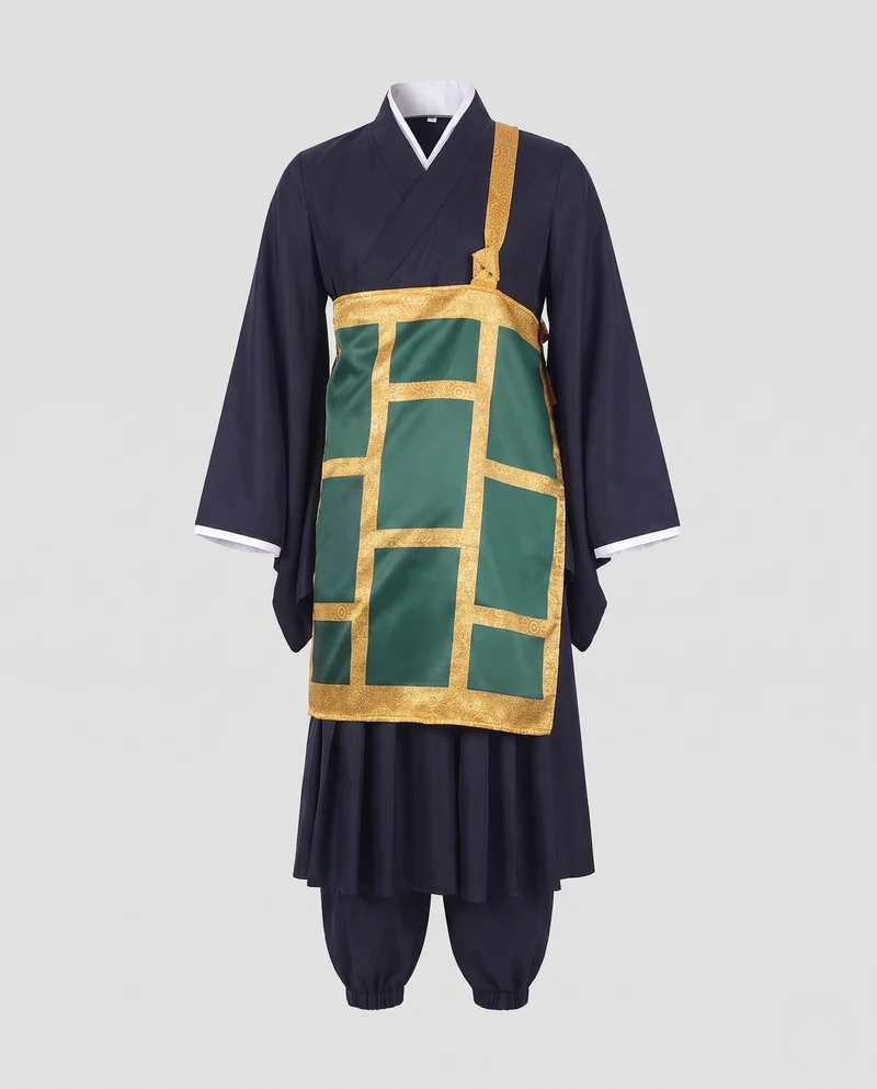 Damen historische Kimono-Robe mit goldenen Verzierungen und Accessoires Drune