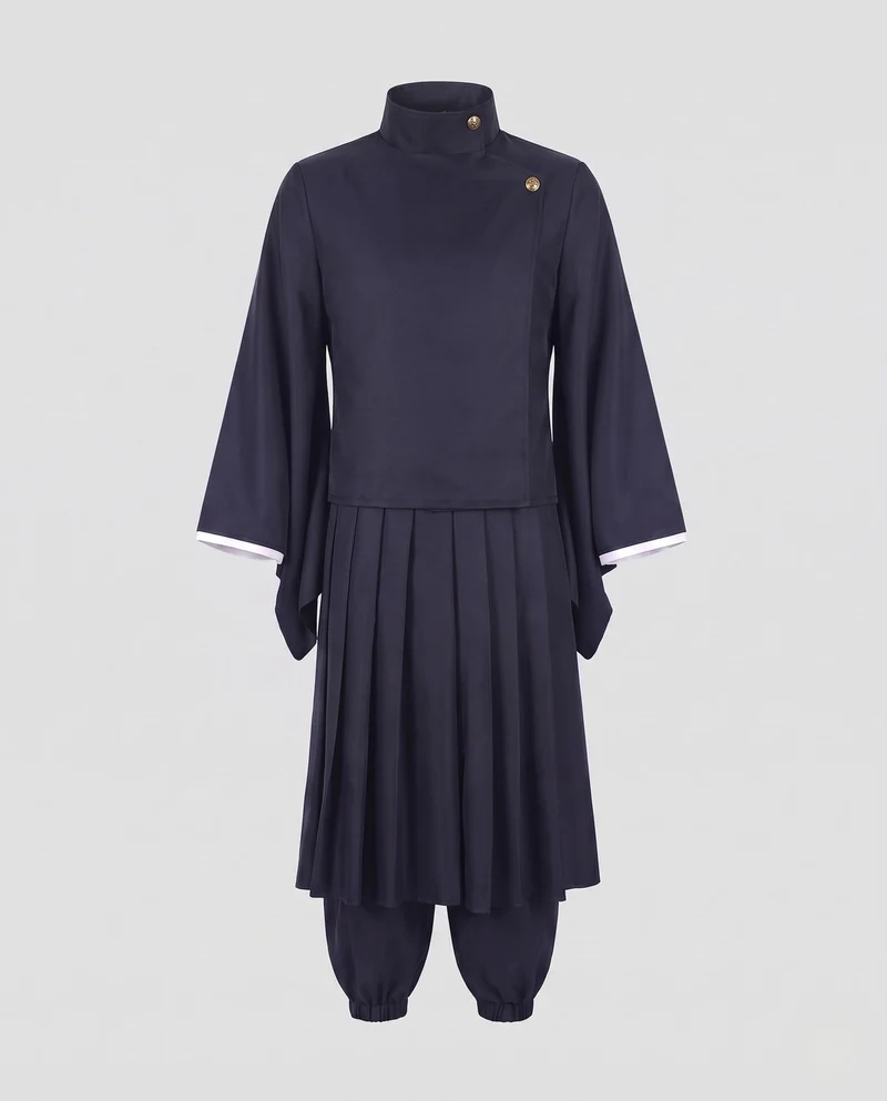 Damen historische Kimono-Robe mit goldenen Verzierungen und Accessoires Drune