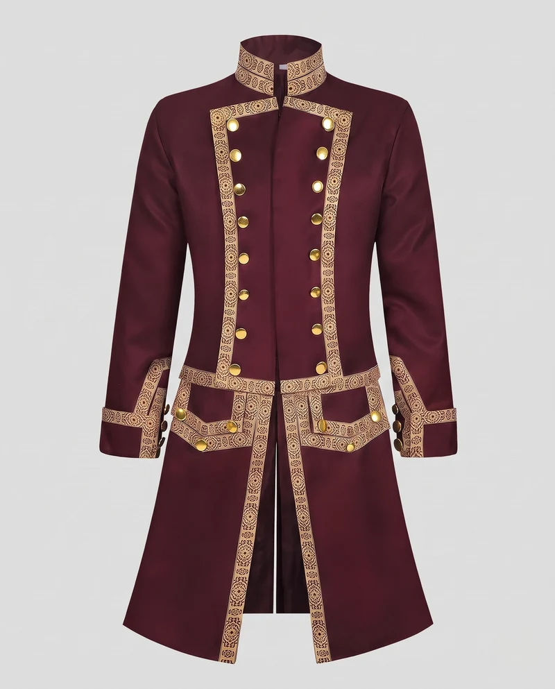 Damen historischer Militärmantel mit luxuriösen Verzierungen und elegantem Schnitt Drune