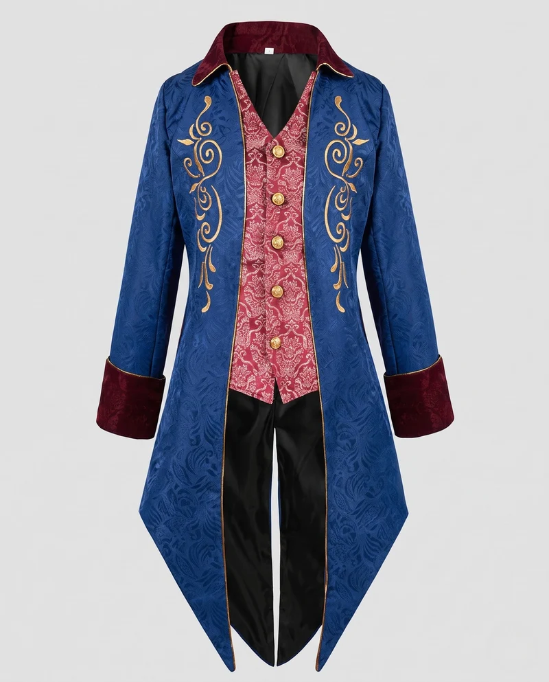 Damen historisches Kostümjacke mit kunstvollen Verzierungen und elegantem Kragen Drune