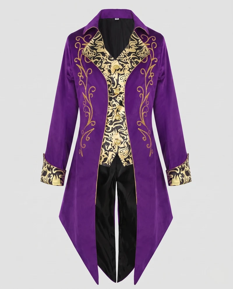 Damen historisches Kostümjacke mit kunstvollen Verzierungen und elegantem Kragen Drune