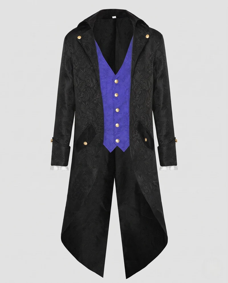 Damen historisches Kostümjacke mit kunstvollen Verzierungen und elegantem Kragen Drune