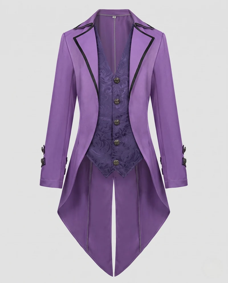 Damen historisches Kostümjacke mit kunstvollen Verzierungen und elegantem Kragen Drune