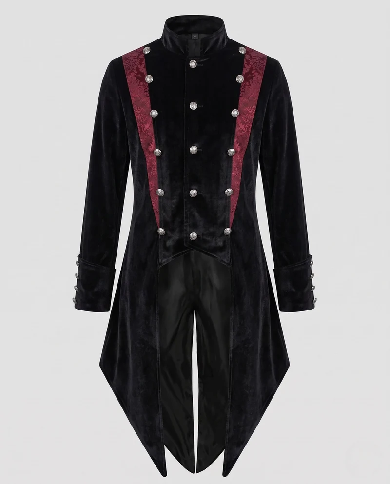 Damen historisches Kostümjacke mit kunstvollen Verzierungen und elegantem Kragen Drune