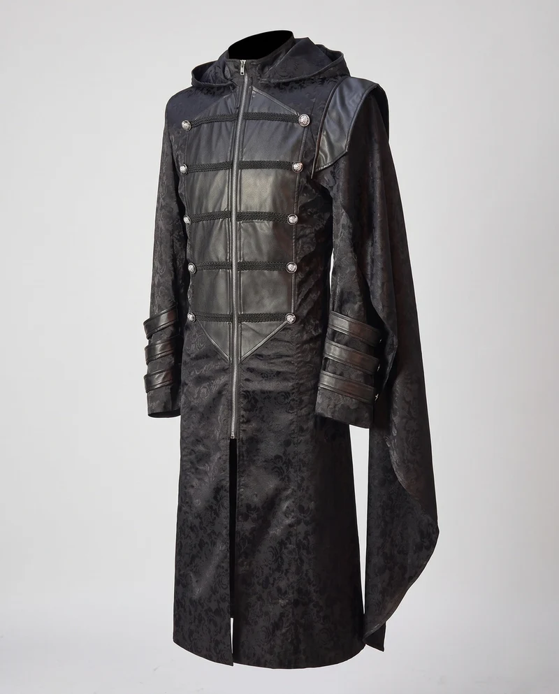 Damen Hochwertiger Umhangmantel mit Kapuze und eleganten Details Drune