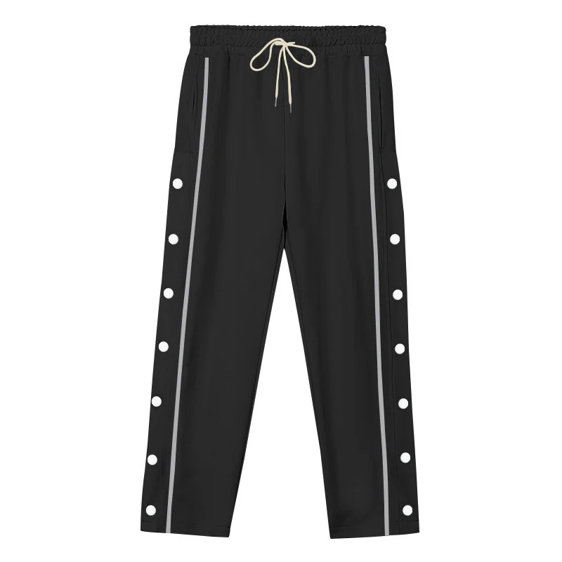 Herren Sportliche Snap-Trackhose mit seitlichen Druckknopfleisten und Tunnelzug Drune