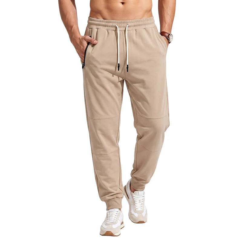 Herren Sportive Jogginghose mit Reißverschlusstaschen, Kordelzug und elastischen Bündchen Drune