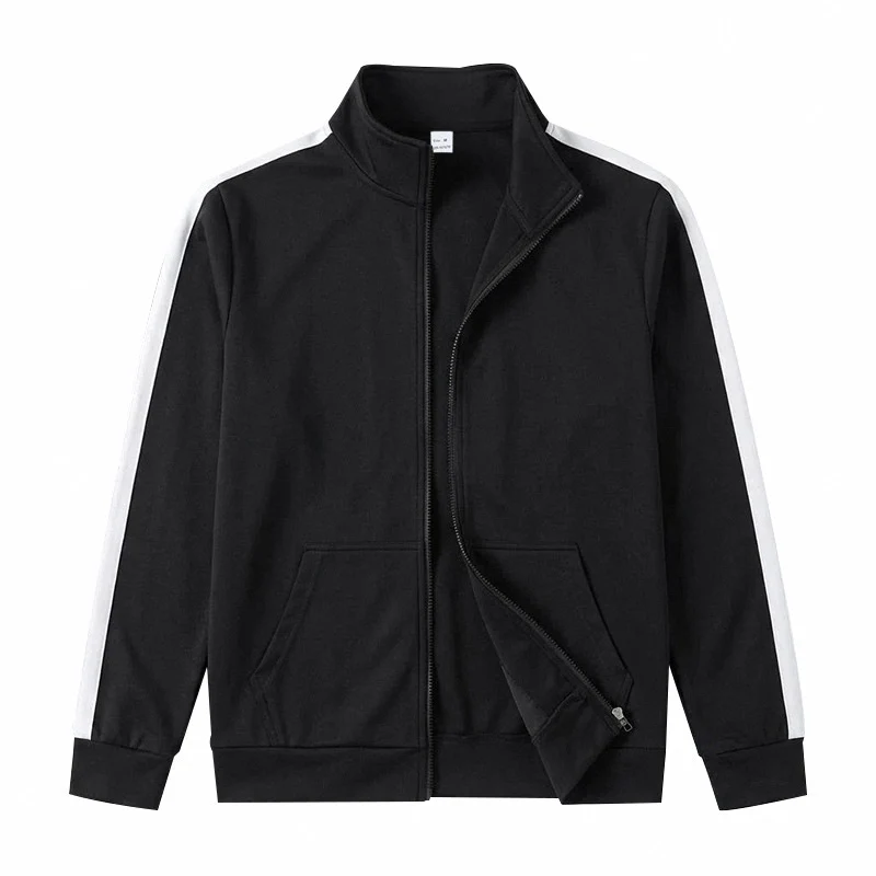 Herren Retro-Trackjacke mit Kontraststreifen und Stehkragen Drune