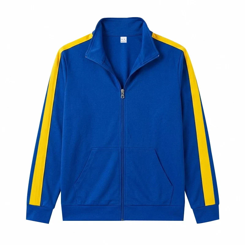 Herren Retro-Trackjacke mit Kontraststreifen und Stehkragen Drune