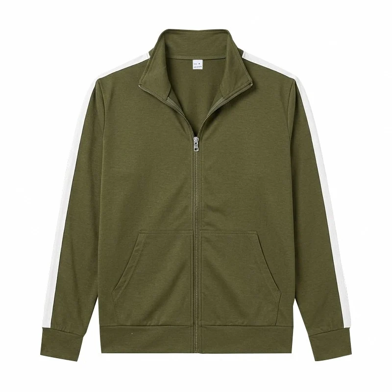 Herren Retro-Trackjacke mit Kontraststreifen und Stehkragen Drune