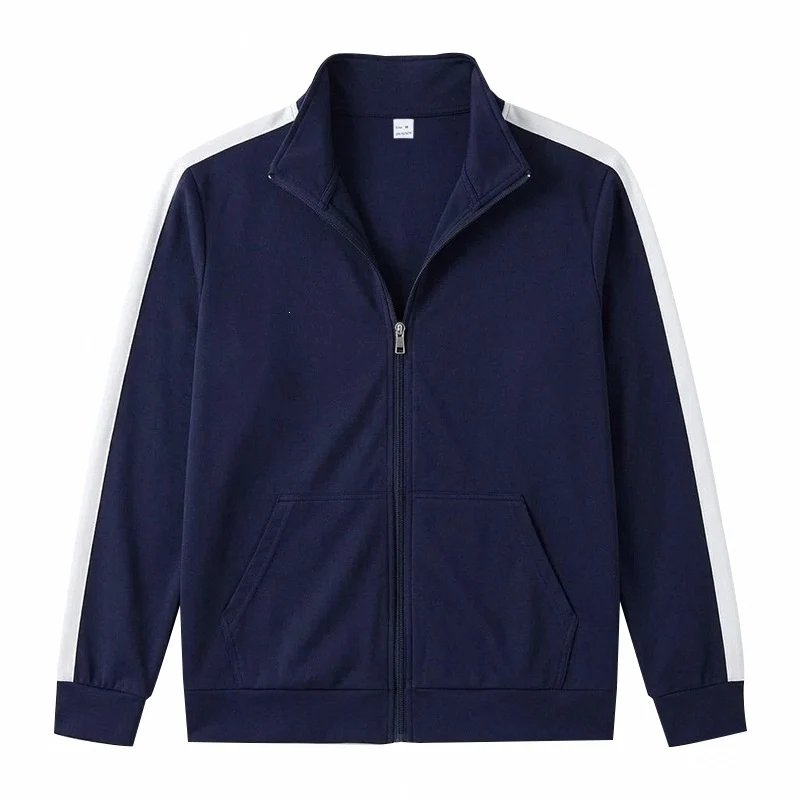 Herren Retro-Trackjacke mit Kontraststreifen und Stehkragen Drune