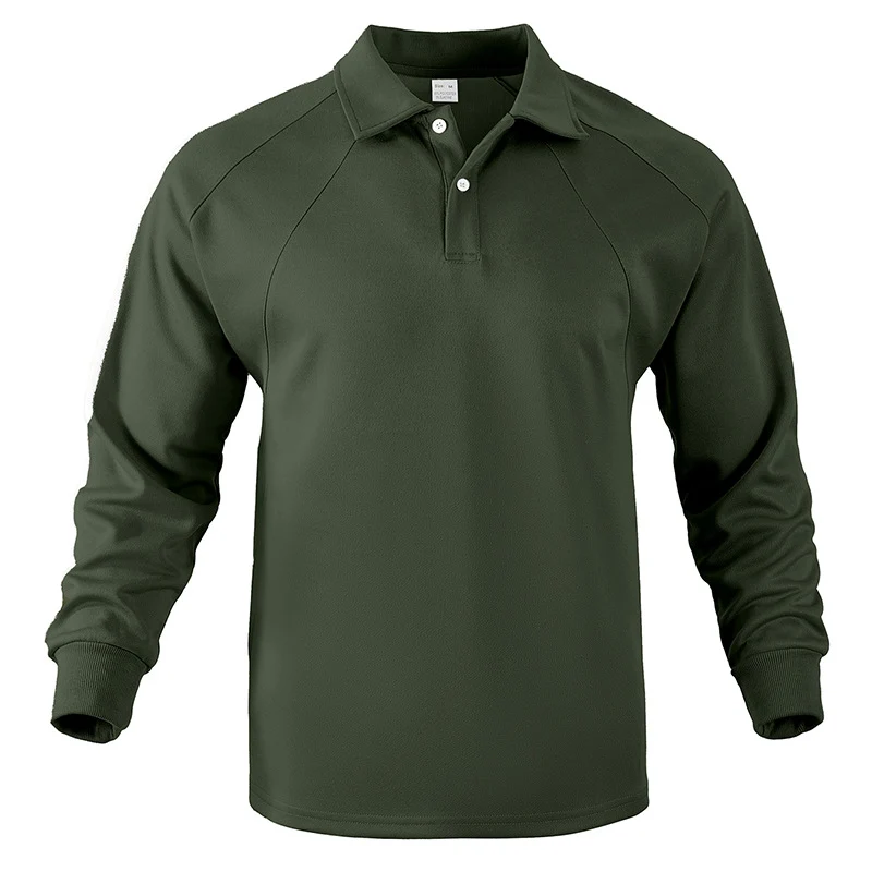 Herren Polo-Sweatshirt mit Raglanärmeln, Halbknopfleiste und Rippbündchen Drune