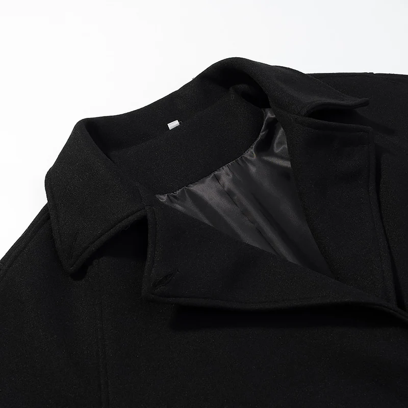 Damen Doppelreihiger Oversize-Wollmix-Mantel mit fallendem Revers und langer Silhouette Drune