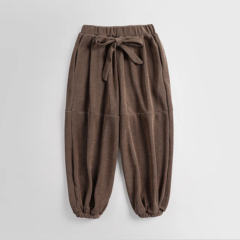 Damen Ripp-Joggerhose mit Tunnelzug hohem Bund und elastischen Bündchen Drune