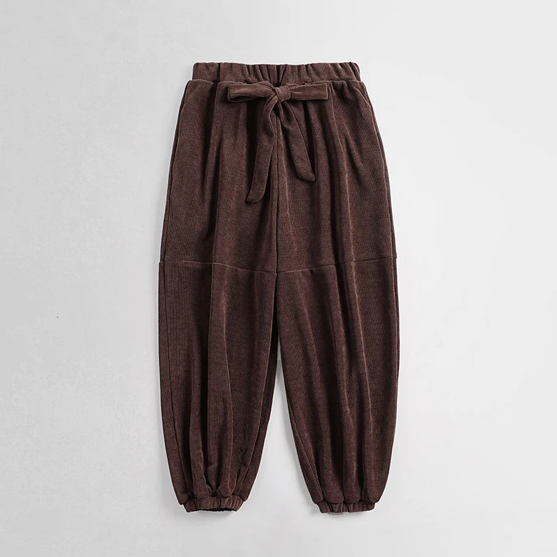 Damen Ripp-Joggerhose mit Tunnelzug hohem Bund und elastischen Bündchen Drune