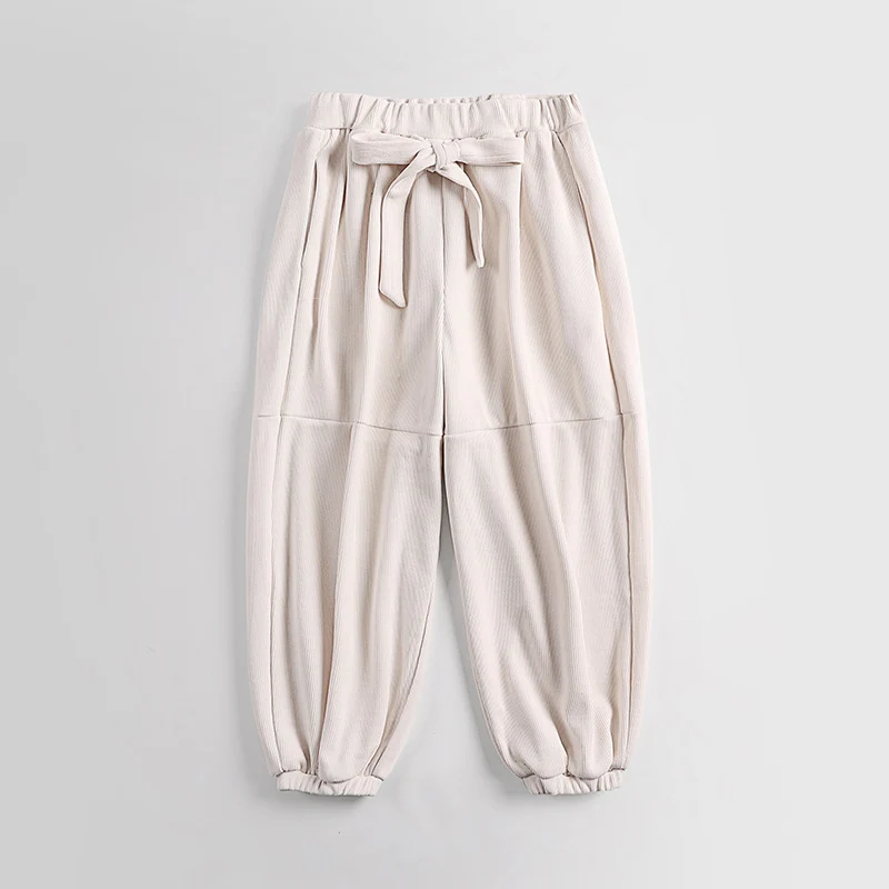Damen Ripp-Joggerhose mit Tunnelzug hohem Bund und elastischen Bündchen Drune