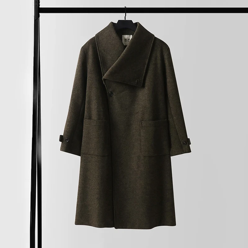 Damen Oversized Wollmix-Mantel mit weitem Schalkragen und aufgesetzten Taschen Drune