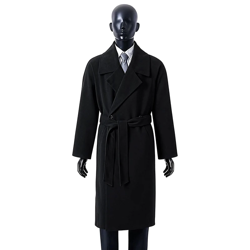 Damen Oversize-Mantel mit breitem Revers und Taillengürtel Drune