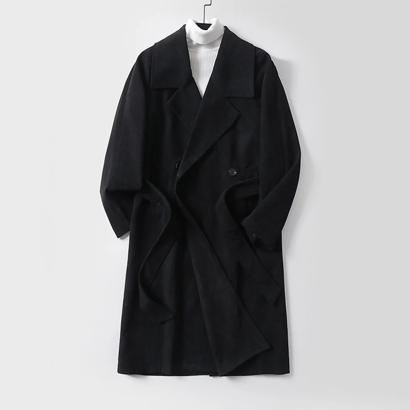 Damen Oversize-Mantel mit breitem Revers und Taillengürtel Drune