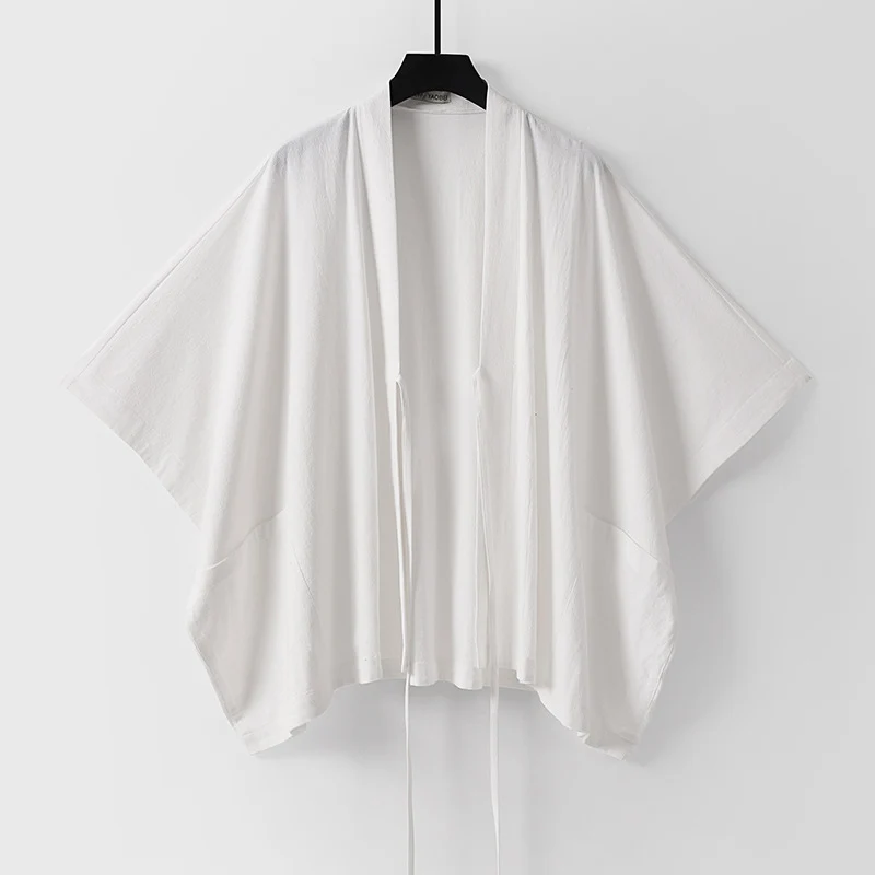 Damen Oversize Kimono-Cardigan mit Bindeband und aufgesetzten Taschen Drune