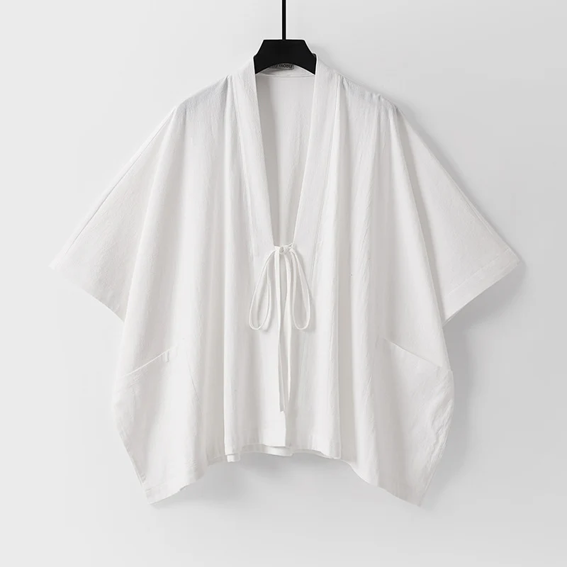 Damen Oversize Kimono-Cardigan mit Bindeband und aufgesetzten Taschen Drune
