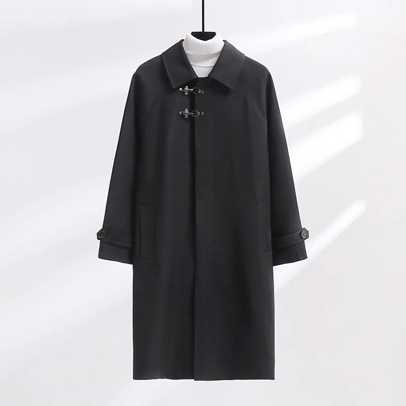Damen Longline-Mantel mit Knebelverschluss und Raglanärmeln Drune