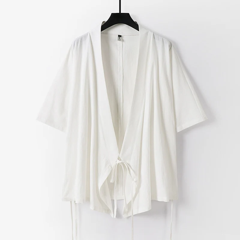 Damen locker fallende Kimono-Jacke mit Bindegürtel Drune