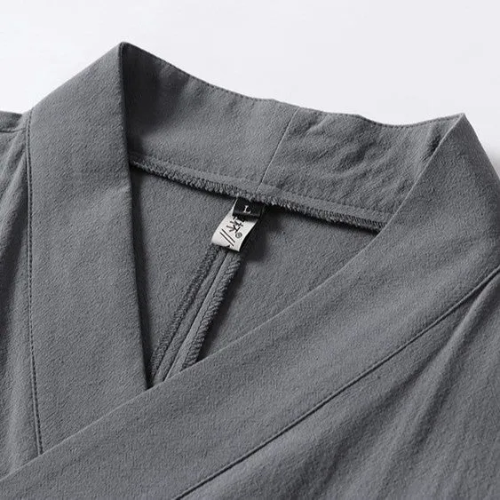 Damen locker fallende Kimono-Jacke mit Bindegürtel Drune