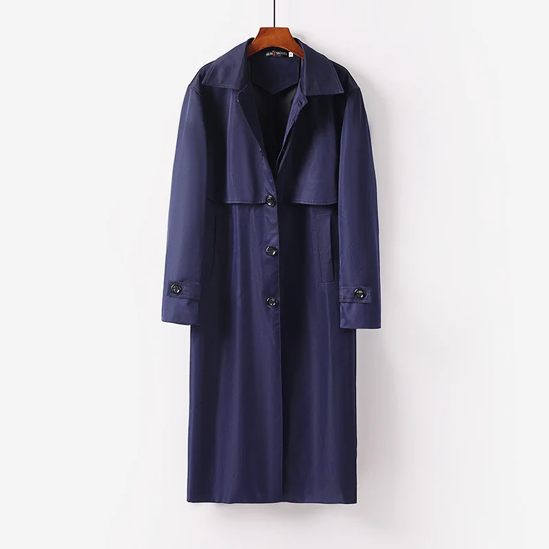 Damen leichter Trenchcoat mit verdeckter Knopfleiste und Schultercape Drune