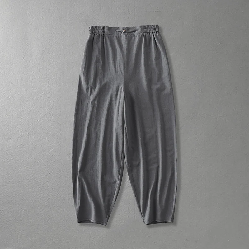 Damen Lässige, weite Haremshose mit elastischem Bund und tapered Knöchel Drune