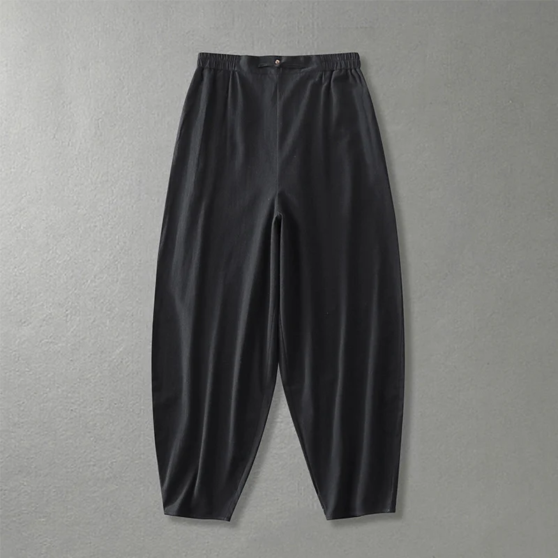 Damen Lässige, weite Haremshose mit elastischem Bund und tapered Knöchel Drune